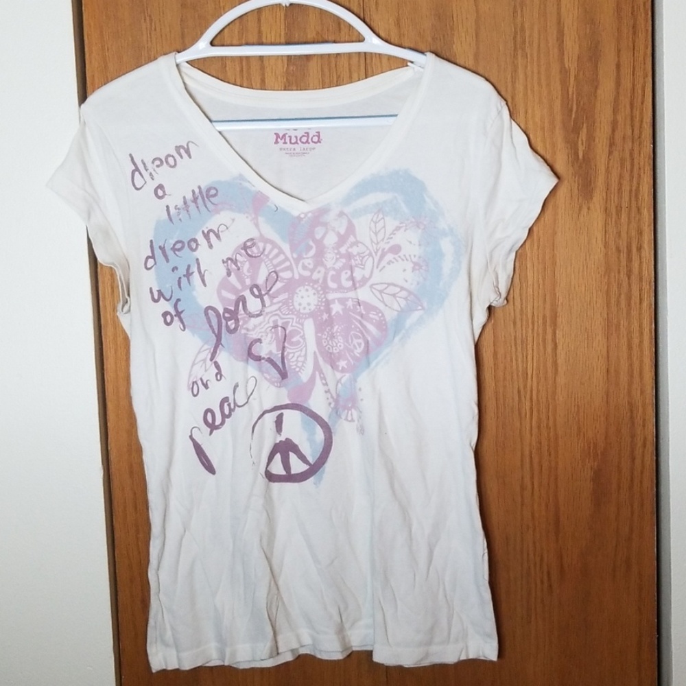 Mudd White T-Shirt | Dream a little Dream